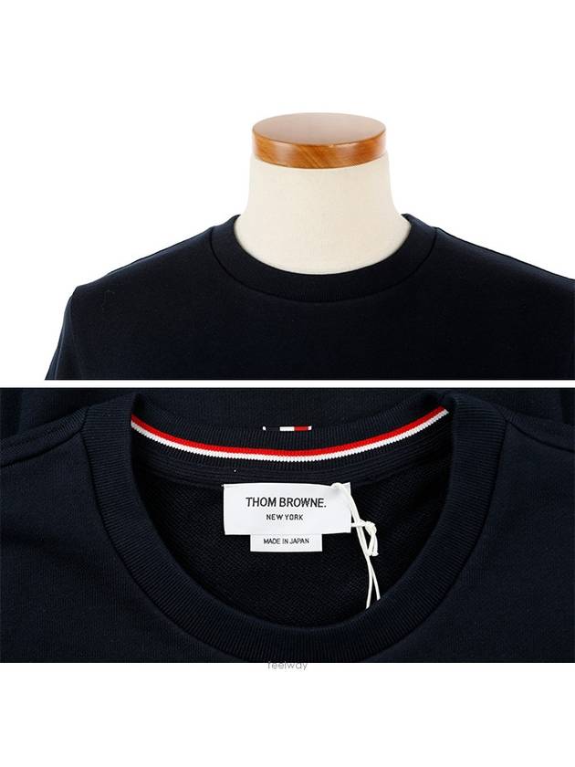 4 Bar Tonal Crew Neck Sweatshirt Navy - THOM BROWNE - BALAAN 5