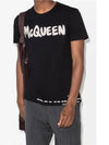 Graffiti Logo Print Short Sleeve T-Shirt Black - ALEXANDER MCQUEEN - BALAAN 3