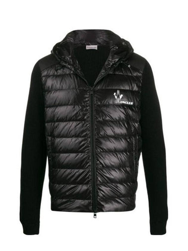 Logo Padded Cardigan Black - MONCLER - BALAAN 1