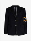 4 Bar Unconstructed Cotton Twill Classic Sports Jacket Navy - THOM BROWNE - BALAAN 2