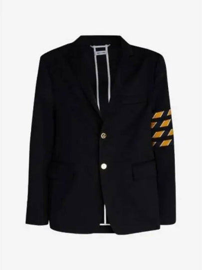 4 Bar Unconstructed Cotton Twill Classic Sports Jacket Navy - THOM BROWNE - BALAAN 2