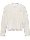 Red ADC Chain Stitch Heart Logo Knit Top Ivory - AMI - BALAAN 3