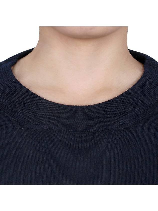 Stripe Crew Neck Jacquard Knit Top Navy - THOM BROWNE - BALAAN 6