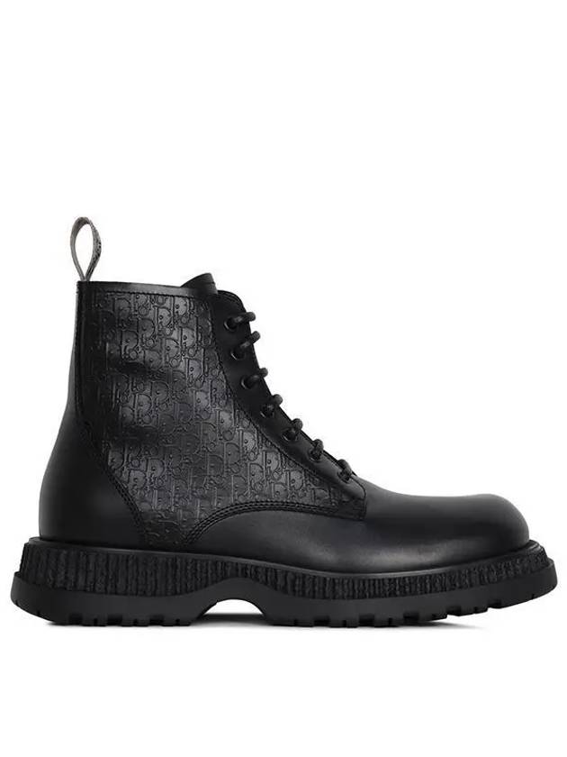 Buffalo Smooth Calfskin Lace-Up Ankle Boot Black - DIOR - BALAAN 2