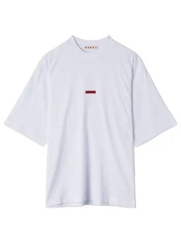 Cotton Jersey Logo Short Sleeve T Shirt Lily White Tee - MARNI - BALAAN 1