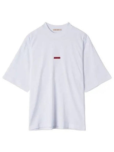 Cotton Jersey Logo Short Sleeve T Shirt Lily White - MARNI - BALAAN 1