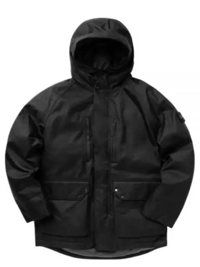 44736 Diagonal Wind Resistant Nylon Down Parka Black - STONE ISLAND - BALAAN 2