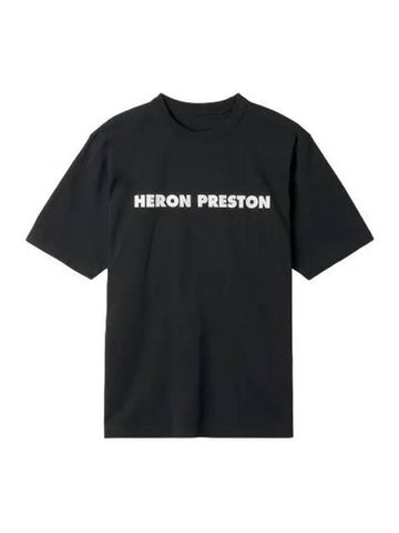 Heron Preston logo slogan print short sleeve t shirt black - HERON PRESTON - BALAAN 1
