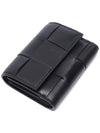 Intrecciato Tri-Fold Zip Half Wallet Black - BOTTEGA VENETA - BALAAN 6