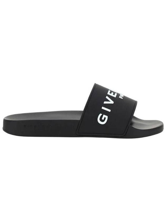 logo slippers black - GIVENCHY - BALAAN.