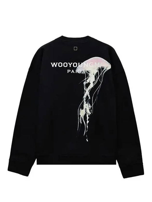 Luminous Jellyfish Back Logo Sweatshirt Black W241TS24736B - WOOYOUNGMI - BALAAN 1