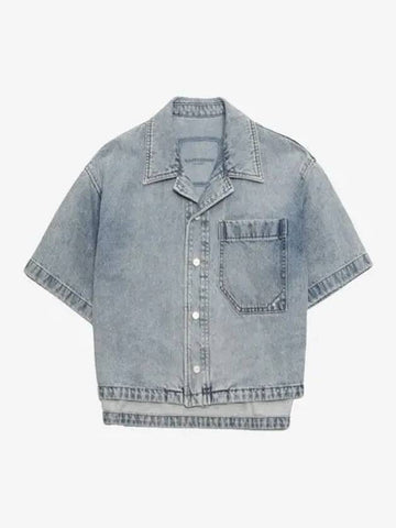 Short Sleeve Denim Shirt Blue Women s M241SH27989L - WOOYOUNGMI - BALAAN 1