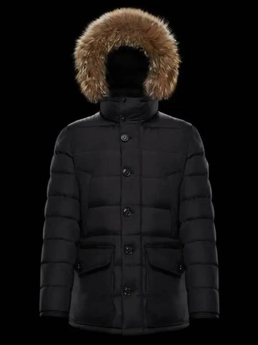 Men's Cluny Hooded Fur Short Padding Black - MONCLER - BALAAN 2