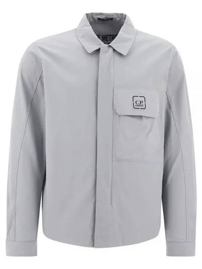 Metropolis Logo Patch Shirt Zip Up Jacket Grey - CP COMPANY - BALAAN 2