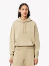 Oversized Washed Effect Hoodie Beige - LACOSTE - BALAAN 2