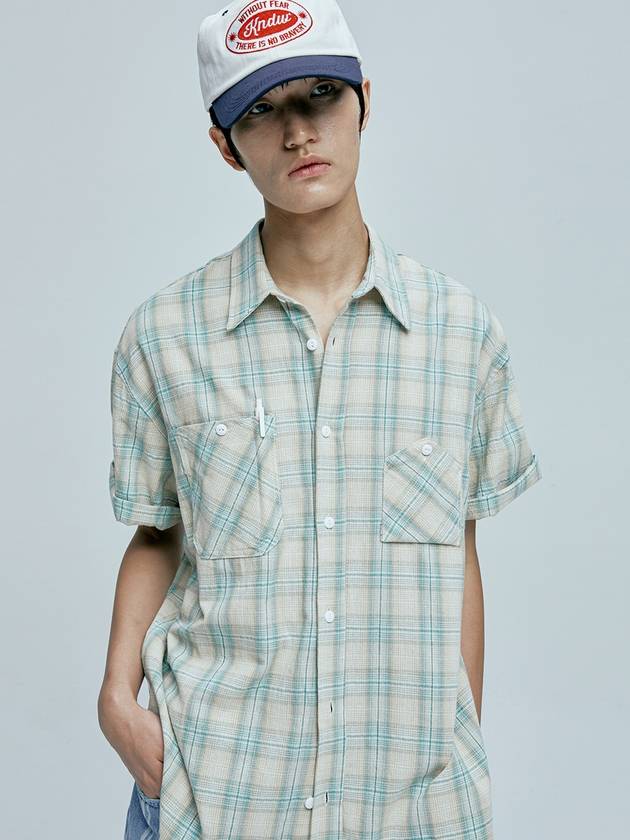 cig plaid two pocket work short sleeve shirt green - KND - BALAAN 6