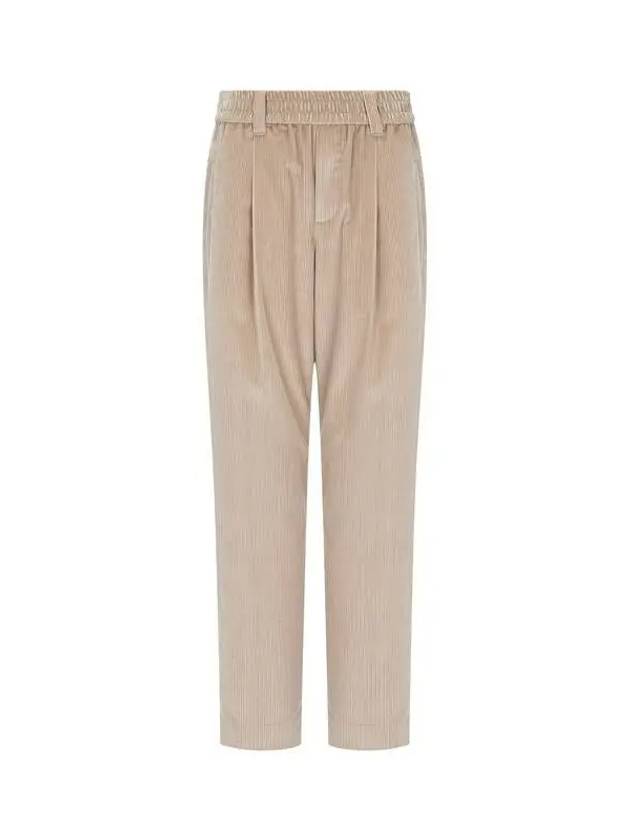 Women s One Tuck Corduroy Banding Pants Beige 271097 - BRUNELLO CUCINELLI - BALAAN 1