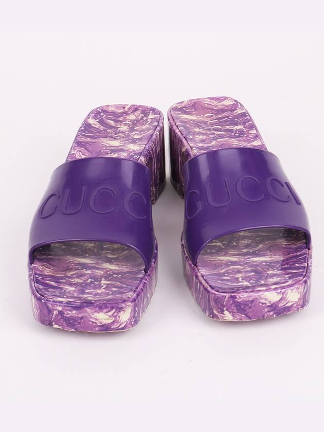 Logo Marble Sole Purple Women s Slides 700989 - GUCCI - BALAAN 3