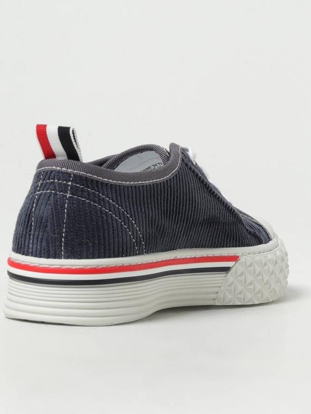 Cotton Lace-Up Low Top Sneakers Navy - THOM BROWNE - BALAAN 4