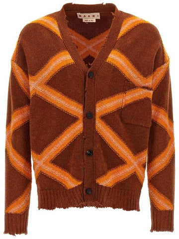 Marni 'Broken Macro Argyle' Cardigan - MARNI - BALAAN 1