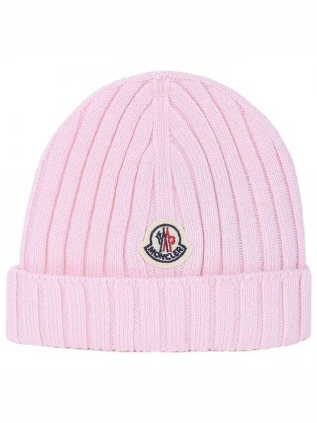 Kids Logo Patch Beanie Pink 3B00002 M1131 506 1120582 - MONCLER - BALAAN 1