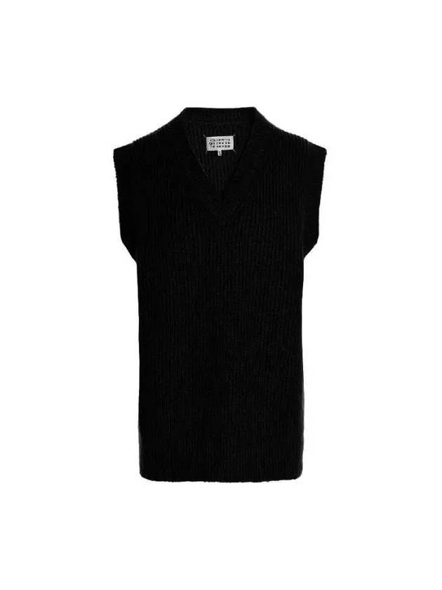 V-neck Knit Wool Vest Navy - MAISON MARGIELA - BALAAN 2