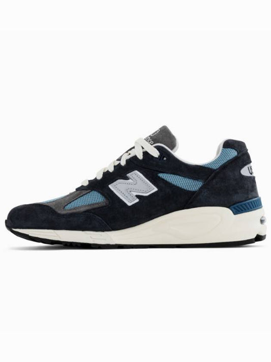 990v2 Castlerock Low-Top Sneakers Navy - NEW BALANCE - BALAAN 2