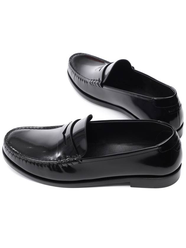 Le Leather Loafer Black - SAINT LAURENT - BALAAN 7