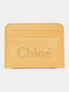 Sense Embroidered Logo Calfskin Card Wallet Yellow - CHLOE - BALAAN 4