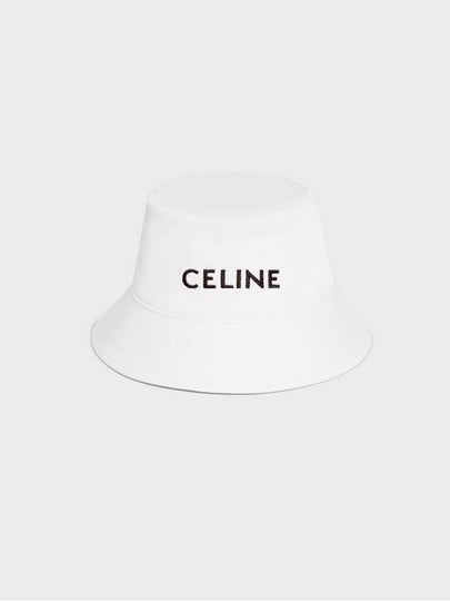 Embroidered Logo Bucket Hat Off White - CELINE - BALAAN 2