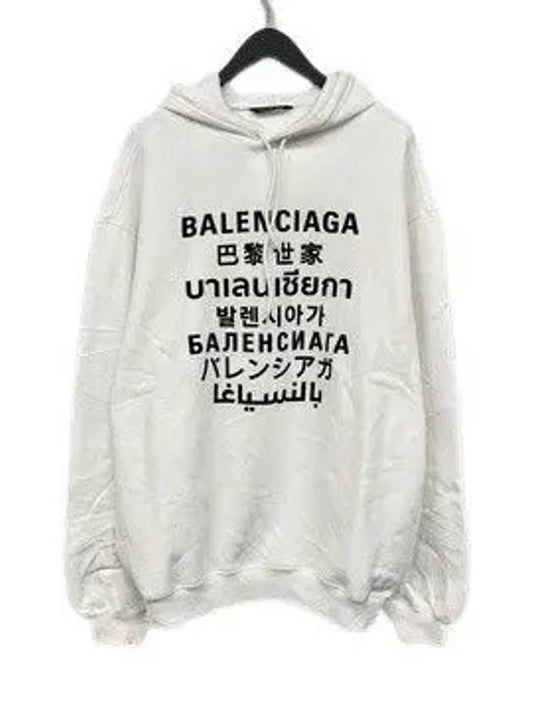 language printing hood white - BALENCIAGA - BALAAN.