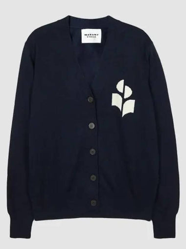 Karin Logo Cardigan Midnight CA0008FA A1X05E 30MI 271674 1059231 - ISABEL MARANT - BALAAN 1