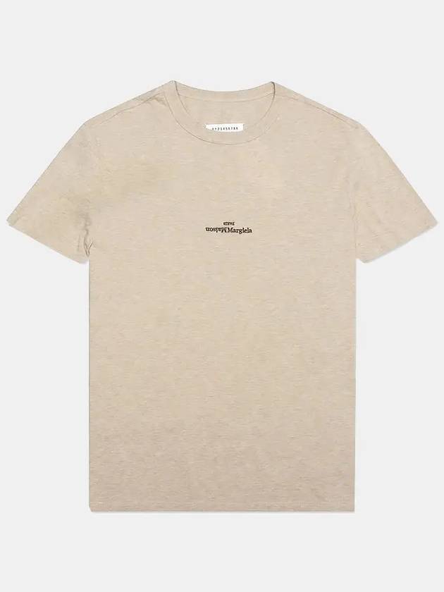 Reverse Logo Short Sleeve T-Shirt Beige - MAISON MARGIELA - BALAAN 3