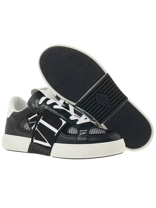 VLTN Mesh Leather Low-Top Sneakers Black - VALENTINO - BALAAN 6