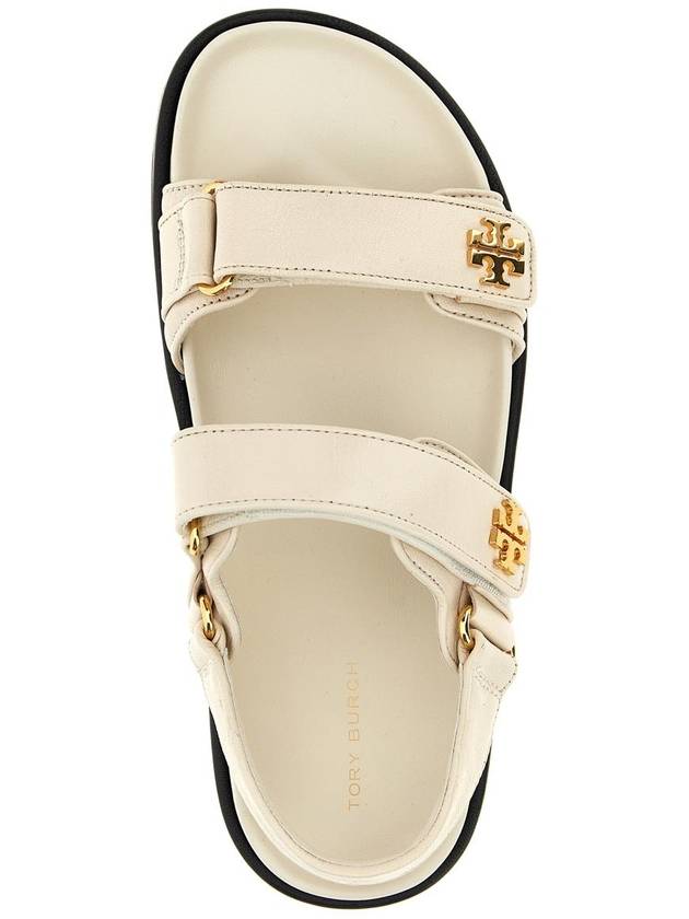 Kira Sports Logo Leather Sandals New Ivory - TORY BURCH - BALAAN 5