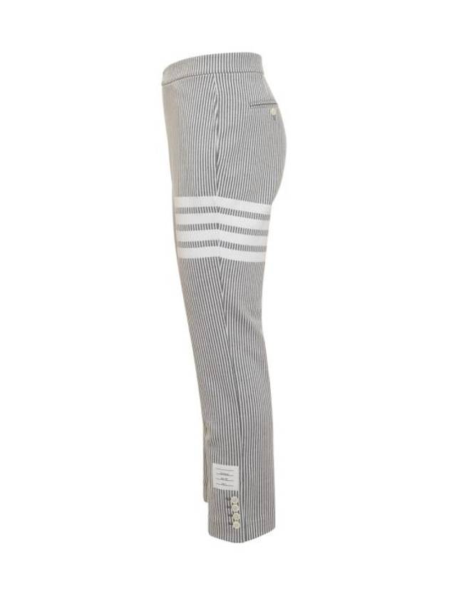 Seersucker Loopback 4 Button Vent Straight Pants Light Grey - THOM BROWNE - BALAAN 4