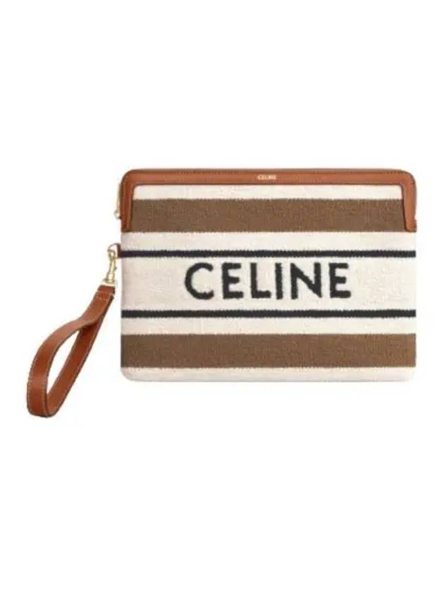 Small Strap Striped Textile With Celine Jacquard Pouch Bag - CELINE - BALAAN 2