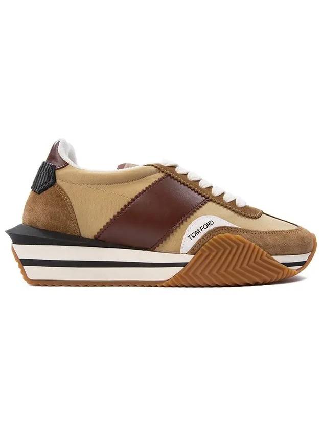 James Panel Suede Nylon Low Top Sneakers Brown - TOM FORD - BALAAN 2