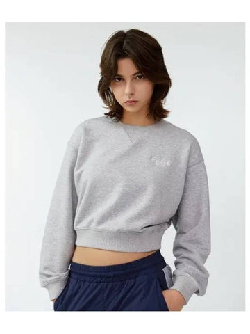 Classic Crop Sweatshirt Women Gray - REEBOK - BALAAN 1