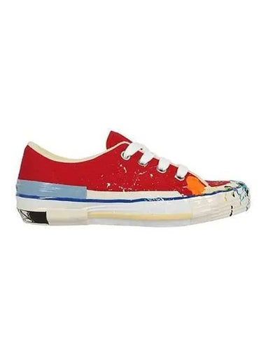 sneakers men paint splatter low top red - LANVIN - BALAAN 1