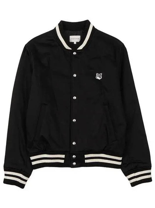 Cotton Satin Teddy Jacket Black - MAISON KITSUNE - BALAAN 2