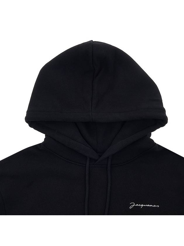 Le Brode Logo Cotton Hoodie Black - JACQUEMUS - BALAAN 4