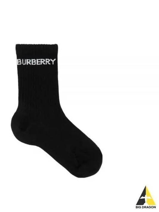 Logo Print Socks Black - BURBERRY - BALAAN 2