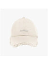 La Casquette Artichaut Fringe Metal Logo Ball Cap Off White - JACQUEMUS - BALAAN 3