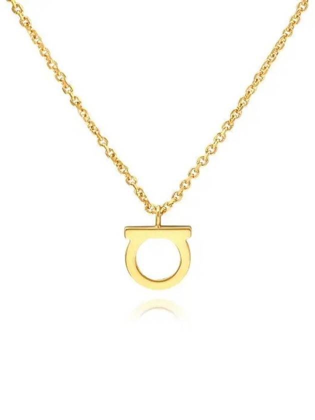 Gancini Large Necklace Brass & Gold - SALVATORE FERRAGAMO - BALAAN 2