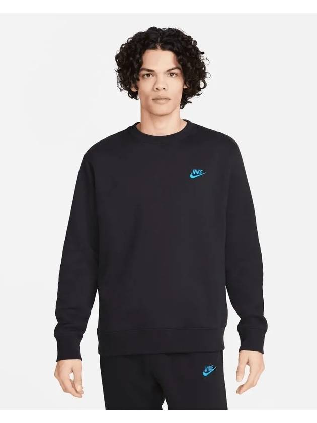 Men's NSW Club Crew Sweatshirt Black - NIKE - BALAAN 1