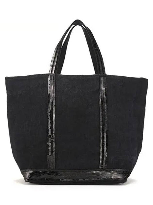 Cabas sequin-embellished medium tote bag black - VANESSA BRUNO - BALAAN 2