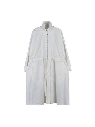 Women’s Paper Cotton Drawstring Single Coat White - TOTEME - BALAAN 2