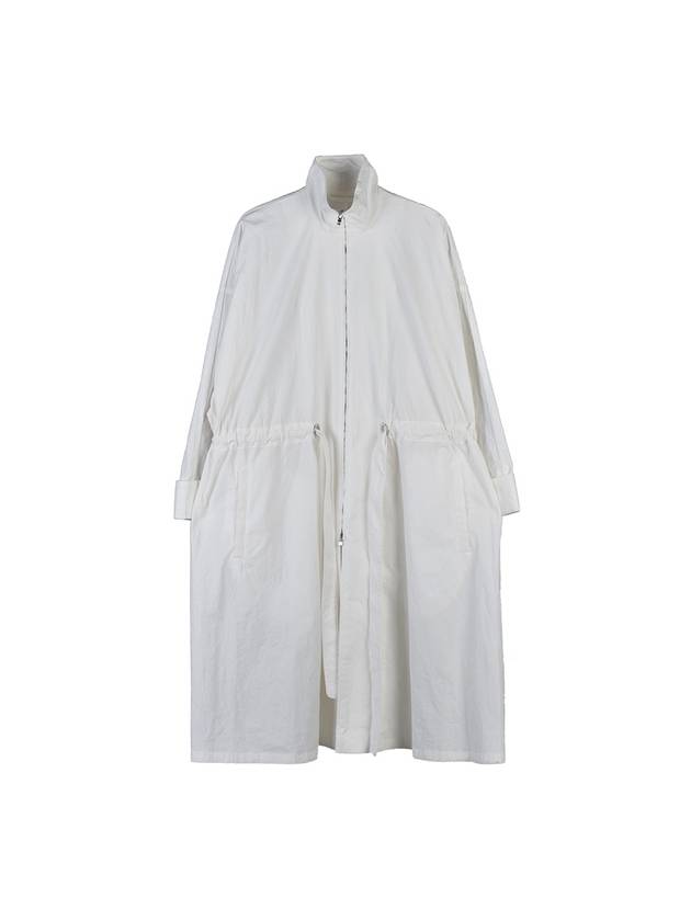 Women’s Paper Cotton Drawstring Single Coat White - TOTEME - BALAAN 1