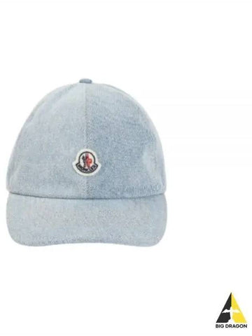 3B00040 M4206 715 Denim Baseball Cap Hat - MONCLER - BALAAN 1